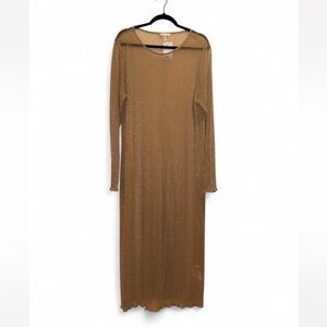 H&M Sheer Gold Sparkle Maxi Dress